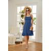 imageGRACE KARIN Womens Spaghetti Strap Floral Dress Ruffle Hem Pleated Casual Summer Dress Boho Flowy Midi Beach DressGrey Blue