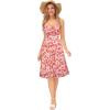 imageGRACE KARIN Womens Spaghetti Strap Floral Dress Ruffle Hem Pleated Casual Summer Dress Boho Flowy Midi Beach DressRed Floral 3