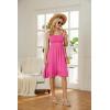 imageGRACE KARIN Womens Spaghetti Strap Floral Dress Ruffle Hem Pleated Casual Summer Dress Boho Flowy Midi Beach DressRose Red