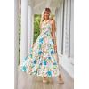 imageGRACE KARIN Womens Summer Dresses 2024 Halter Neck Sleeveless Smocked Backless Cut Out Floral Flowy A Line Maxi DressGreen Red Blue