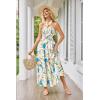 imageGRACE KARIN Womens Summer Dresses 2024 Halter Neck Sleeveless Smocked Backless Cut Out Floral Flowy A Line Maxi DressGreen Red Blue