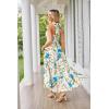 imageGRACE KARIN Womens Summer Dresses 2024 Halter Neck Sleeveless Smocked Backless Cut Out Floral Flowy A Line Maxi DressGreen Red Blue