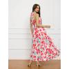 imageGRACE KARIN Womens Summer Dresses 2024 Halter Neck Sleeveless Smocked Backless Cut Out Floral Flowy A Line Maxi DressPink Green