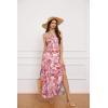 imageGRACE KARIN Womens Summer Dresses 2024 Halter Neck Sleeveless Smocked Backless Cut Out Floral Flowy A Line Maxi DressPink Orange