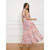 imageGRACE KARIN Womens Summer Dresses 2024 Halter Neck Sleeveless Smocked Backless Cut Out Floral Flowy A Line Maxi DressPink Purple