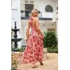 imageGRACE KARIN Womens Summer Dresses 2024 Halter Neck Sleeveless Smocked Backless Cut Out Floral Flowy A Line Maxi DressRed White