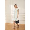 imageGRACE KARIN Womens Summer Midi Dresses Cap Sleeve Tie Waist Work Dress Slit VNeck Bodycon Dress Business Casual OutfitsIvory