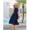 imageGRACE KARIN Womens Summer Sleeveless Tank Dress A Line Midi Dress Cotton Crewneck Casual Holiday Dress with PocketsDark Blue