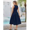 imageGRACE KARIN Womens Summer Sleeveless Tank Dress A Line Midi Dress Cotton Crewneck Casual Holiday Dress with PocketsDark Blue