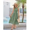 imageGRACE KARIN Womens Summer Sleeveless Tank Dress A Line Midi Dress Cotton Crewneck Casual Holiday Dress with PocketsGray Green