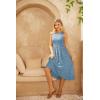 imageGRACE KARIN Womens Summer Sleeveless Tank Dress A Line Midi Dress Cotton Crewneck Casual Holiday Dress with PocketsHaze Blue