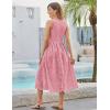 imageGRACE KARIN Womens Summer Sleeveless Tank Dress A Line Midi Dress Cotton Crewneck Casual Holiday Dress with PocketsLight Pink