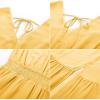 imageGRACE KARIN Womens V Neck Ruffle Sleeve Summer Dress 2024 Split Flowy Tiered Midi Dress Wedding Guest Cocktail DressesLight Yellowplain
