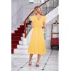 imageGRACE KARIN Womens V Neck Ruffle Sleeve Summer Dress 2024 Split Flowy Tiered Midi Dress Wedding Guest Cocktail DressesLight Yellowplain