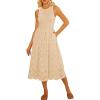 imageGRACE KARIN Womens Summer Sleeveless Tank Dress A Line Midi Dress Cotton Crewneck Casual Holiday Dress with PocketsApricot