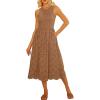 imageGRACE KARIN Womens Summer Sleeveless Tank Dress A Line Midi Dress Cotton Crewneck Casual Holiday Dress with PocketsBrown