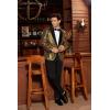 imageGRACE KARIN Mens Shiny Sequin Blazer One Button Suit Jacket Shawl Lapel Tuxedo Party Dinner PromGold