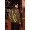 imageGRACE KARIN Mens Shiny Sequin Blazer One Button Suit Jacket Shawl Lapel Tuxedo Party Dinner PromGold