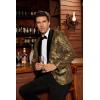 imageGRACE KARIN Mens Shiny Sequin Blazer One Button Suit Jacket Shawl Lapel Tuxedo Party Dinner PromGold