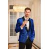 imageGRACE KARIN Mens Shiny Sequin Blazer One Button Suit Jacket Shawl Lapel Tuxedo Party Dinner PromRoyal Blue