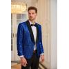 imageGRACE KARIN Mens Shiny Sequin Blazer One Button Suit Jacket Shawl Lapel Tuxedo Party Dinner PromRoyal Blue