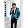 imageGRACE KARIN Mens Shiny Sequin Blazer One Button Suit Jacket Shawl Lapel Tuxedo Party Dinner PromSymphony Green