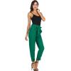 imageGRACE KARIN Womens Casual High Waist Pencil Pants with Pockets BowKnot Cropped Paper Bag Pants for WorkGreen