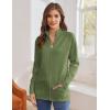 imageGRACE KARIN Womens Long Sleeve Zip Up Knit Cardigan with Pockets Stand Collar Full Zip Sweater Coat LightweightArmy Green