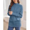 imageGRACE KARIN Womens Long Sleeve Zip Up Knit Cardigan with Pockets Stand Collar Full Zip Sweater Coat LightweightBluegrey