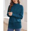 imageGRACE KARIN Womens Long Sleeve Zip Up Knit Cardigan with Pockets Stand Collar Full Zip Sweater Coat LightweightLake Blue