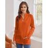 imageGRACE KARIN Womens Long Sleeve Zip Up Knit Cardigan with Pockets Stand Collar Full Zip Sweater Coat LightweightOrange
