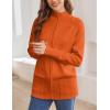 imageGRACE KARIN Womens Long Sleeve Zip Up Knit Cardigan with Pockets Stand Collar Full Zip Sweater Coat LightweightOrange