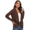 imageGRACE KARIN Womens Open Front Sweater Blazer Lapel Cardigan Sweater Long Sleeve Knitted Blazer Jackets with PocketsChocolate