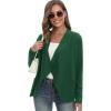 imageGRACE KARIN Womens Open Front Sweater Blazer Lapel Cardigan Sweater Long Sleeve Knitted Blazer Jackets with PocketsDark Green
