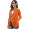 imageGRACE KARIN Womens Open Front Sweater Blazer Lapel Cardigan Sweater Long Sleeve Knitted Blazer Jackets with PocketsOrange