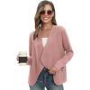 imageGRACE KARIN Womens Open Front Sweater Blazer Lapel Cardigan Sweater Long Sleeve Knitted Blazer Jackets with PocketsPink
