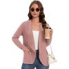 imageGRACE KARIN Womens Open Front Sweater Blazer Lapel Cardigan Sweater Long Sleeve Knitted Blazer Jackets with PocketsPink
