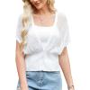imageGRACE KARIN 2024 Women Short Sleeve Crochet Cardigan Summer Draped VNeck Bolero Shrug Sweater Hollow Out Beach Cover UpBright White