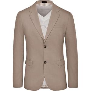 imageGRACE KARIN Casual Blazer for Men Slim Fit Mens Suit Jacket Lightweight Sport Coat Two ButtonDark Khaki