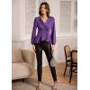 imageGRACE KARIN 2024 Womens Elegant Tops Long Sleeve Wrap Tops V Neck Formal Work Blouses Dressy ShirtsPurple