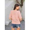 imageGRACE KARIN 2024 Womens Short Sleeve V Neck Cardigans Sweaters Open Front Knit Crochet Button Bolero Shrugs TopsPink