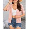 imageGRACE KARIN 2024 Womens Short Sleeve V Neck Cardigans Sweaters Open Front Knit Crochet Button Bolero Shrugs TopsPink