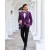 imageGRACE KARIN Mens Velvet Blazer Two Button Slim Fit Suit Jacket Sports Coats for Men Prom Wedding Dinner PartyPurple