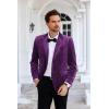 imageGRACE KARIN Mens Velvet Blazer Two Button Slim Fit Suit Jacket Sports Coats for Men Prom Wedding Dinner PartyPurple