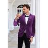imageGRACE KARIN Mens Velvet Blazer Two Button Slim Fit Suit Jacket Sports Coats for Men Prom Wedding Dinner PartyPurple