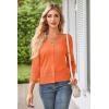 imageGRACE KARIN Womens 2024 Cropped Cardigan 34 Sleeve Lightweight Crochet Shrug HollowedOut Knit Sweater TopsOrange