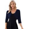 imageGRACE KARIN Womens 34 Sleeve Open Front Scalloped Knit Cropped Bolero Shrug CardiganDark Blue