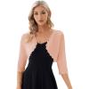 imageGRACE KARIN Womens 34 Sleeve Open Front Scalloped Knit Cropped Bolero Shrug CardiganShrimp Pink