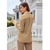 imageGRACE KARIN Womens Satin Silk Blouse Lapel V Neck Long Sleeve Casual Work Blouse Shirts Pullover TopsCamel