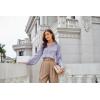 imageGRACE KARIN Womens Satin Silk Blouse Lapel V Neck Long Sleeve Casual Work Blouse Shirts Pullover TopsLilac